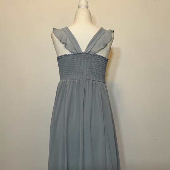 Show Me Your Mumu Blue Chiffon Maxi Dress Size Medium Made in USA - Picture 4 of 11